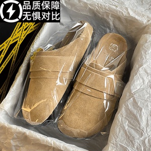 官网正品勃肯鞋女款厚底真软木包头男女鞋秋冬新款情侣真皮半拖鞋