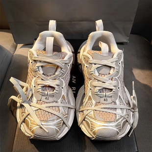 官方正品巴黎3xl厚底老爹鞋九代做旧男女鞋2026新款增高运动鞋潮