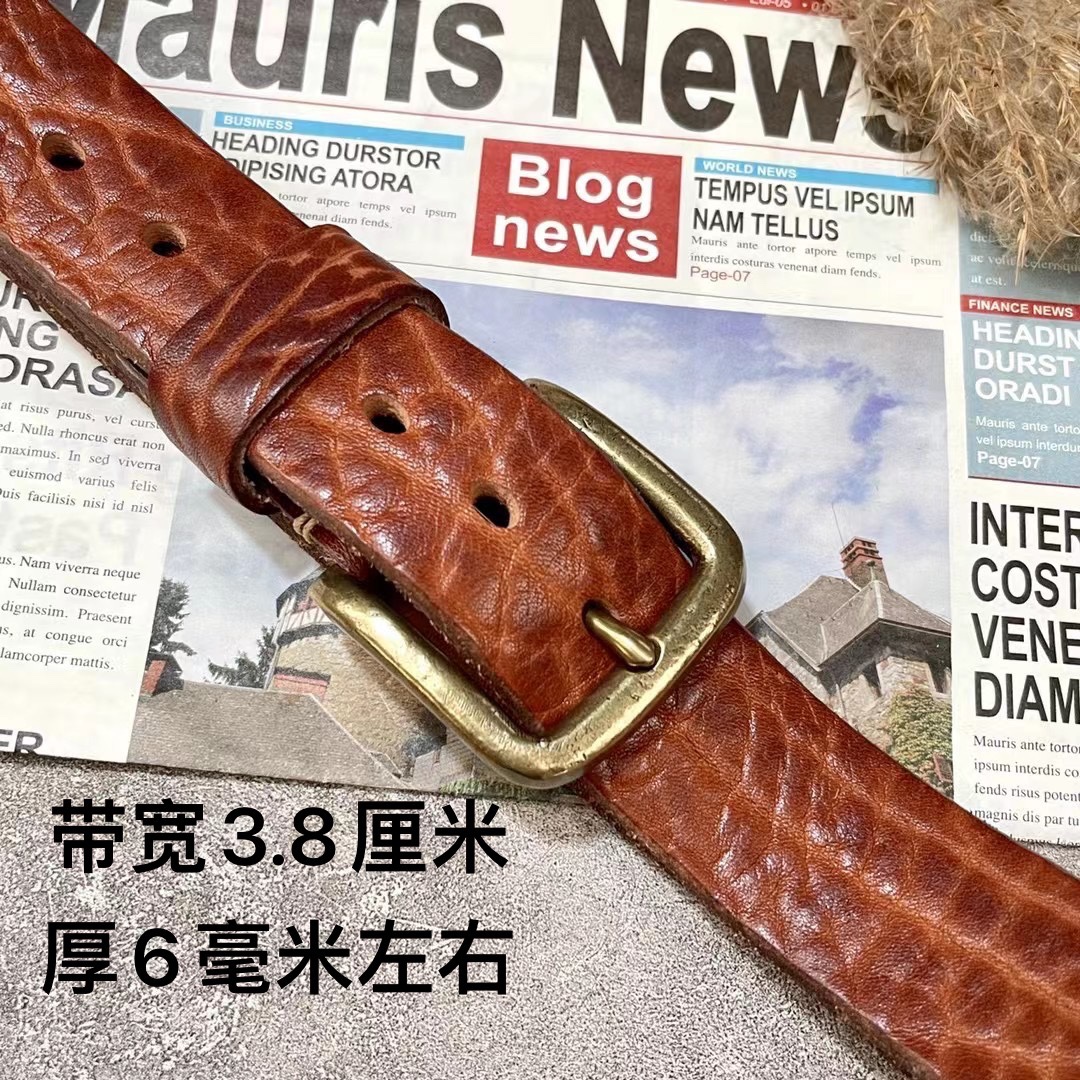 加厚纯铜复古休闲风欧美男士腰带