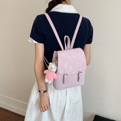 韩里韩气少女心翻盖双肩包春季 多巴胺小书包女孩子小清新旅行背包