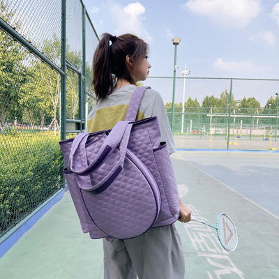 欧货学院风双肩包女生小香风户外运动羽毛球拍背包大容量学生书包