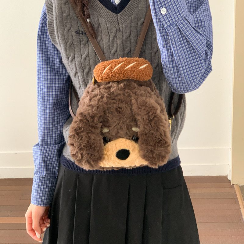 ZBBV可爱毛绒小狗双肩包女甜酷风卡通背包少女超萌日常包迷你包包,箱包皮具/热销女包/男包,双肩背包,淘宝优惠券,粉丝福利购,淘宝优惠卷