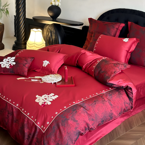 高级感100S长绒棉全棉结婚四件套