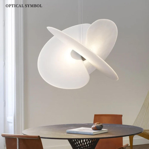 别墅loft复式楼客厅吧台餐厅蚕丝吊灯意大利Luceplan旋转楼梯吊灯