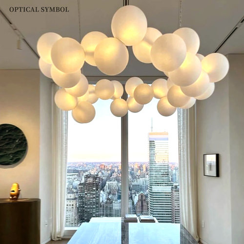 法式魔豆餐厅吊灯北欧轻奢客厅大气卧室灯售楼处样板间泡泡球吊灯