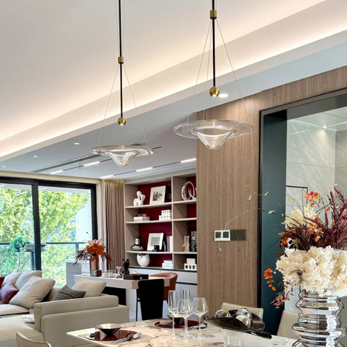 后现代艺术展酒店轻奢床头飞碟灯