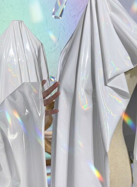 柔软微幻彩白色PU皮革DIY布料