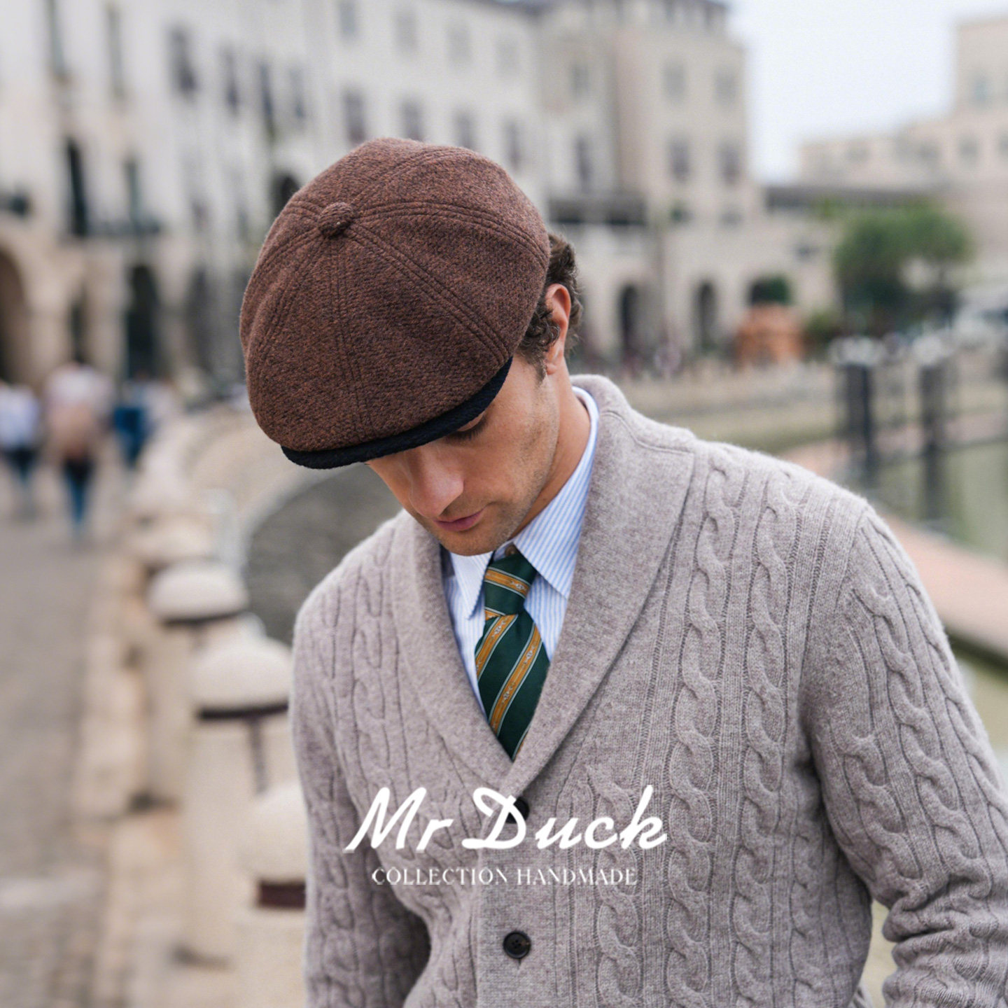 mrduck澳洲100%羊毛复古报童帽男