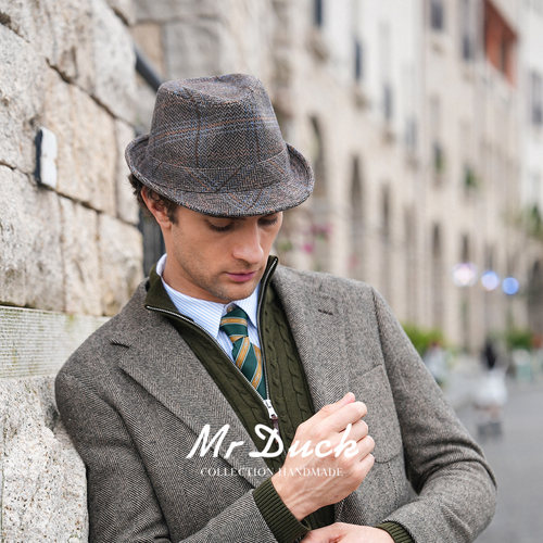 mrduck伯明翰复古羊毛呢礼帽男