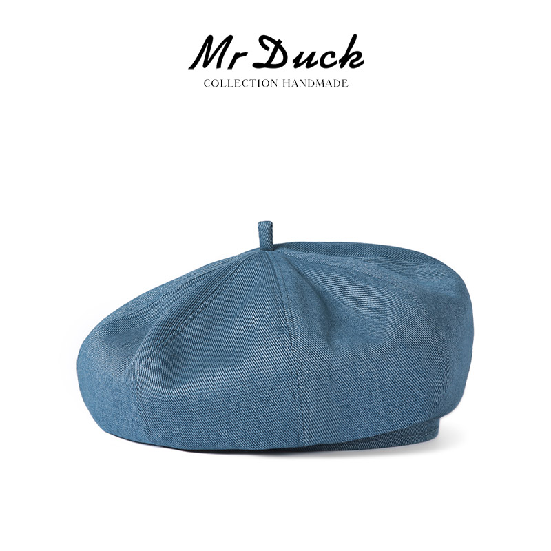 mrduck日本进口手染牛仔贝雷帽女