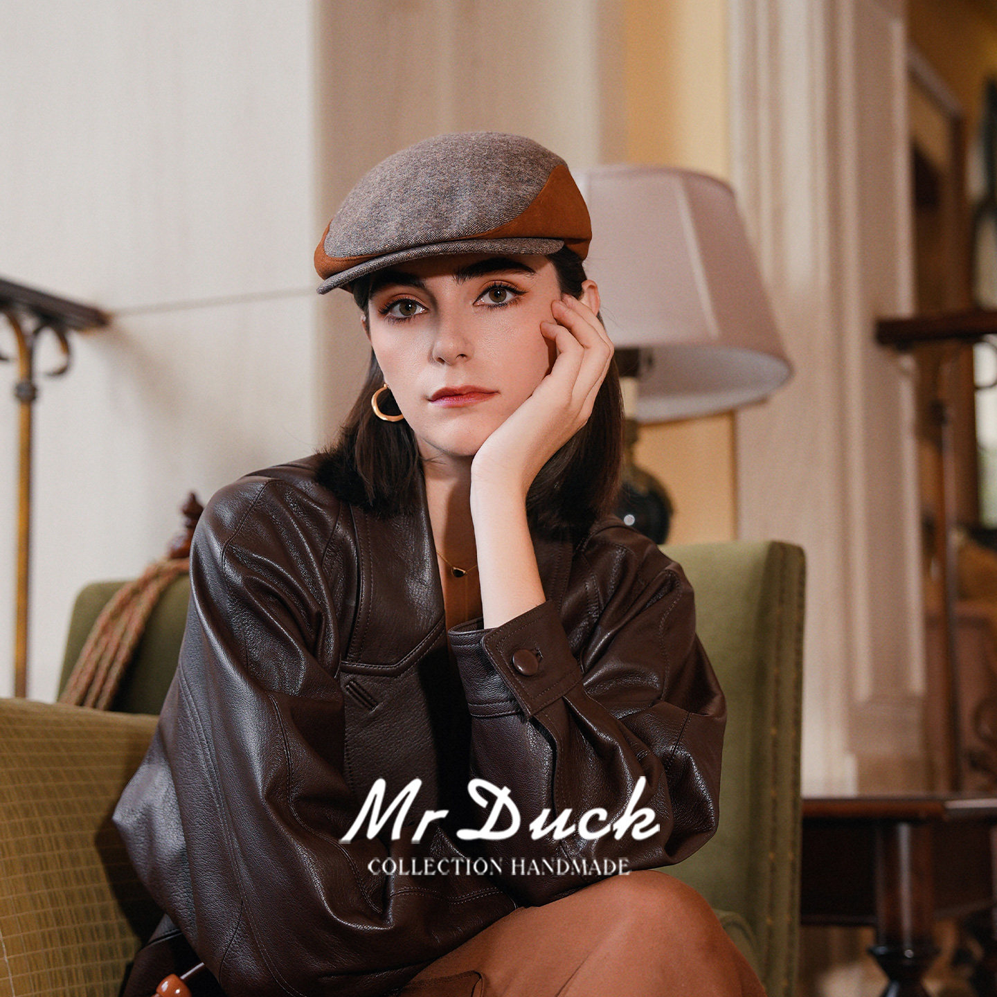 mrduck2025设计师新款拼接鸭舌帽