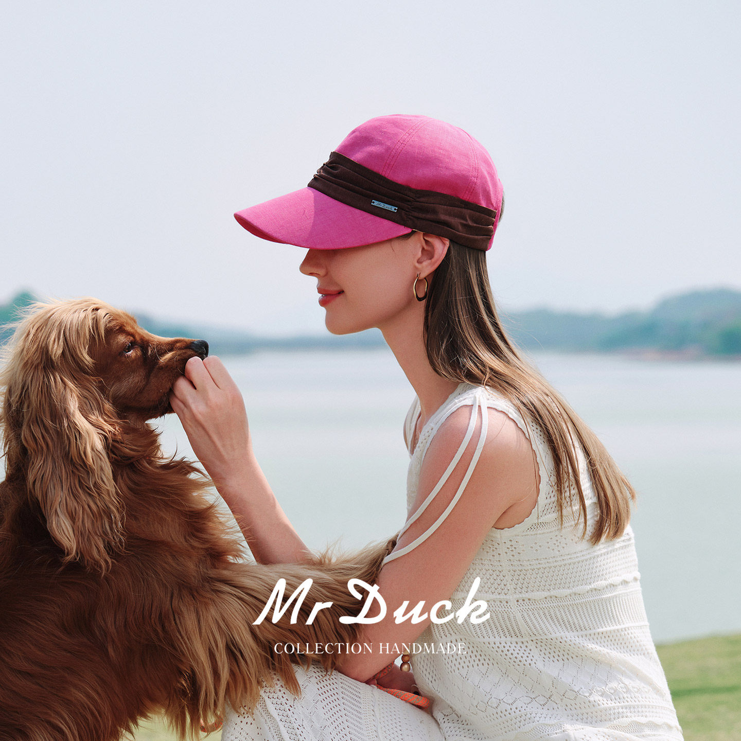 mrduck山海 显脸小亚麻遮阳防晒帽子女夏天 老钱风棒球帽有大头围
