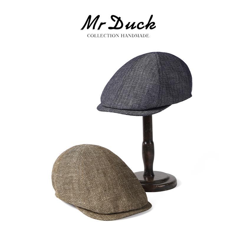 日本进口100%亚麻鸭舌帽中性款