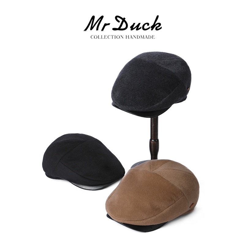 mrduck高奢100%羊绒鸭舌帽