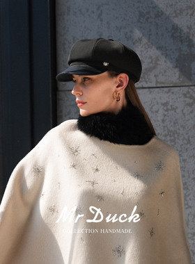 mrduck皇冠 高智感穿搭奢雅帽子 英国100%RWS舒适感羊毛报童帽女