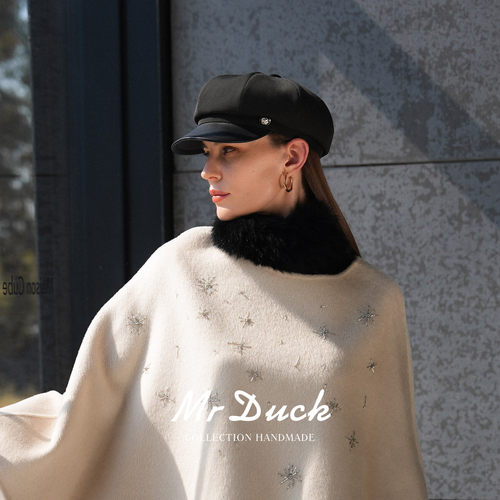 mrduck皇冠高质感穿搭报童帽女