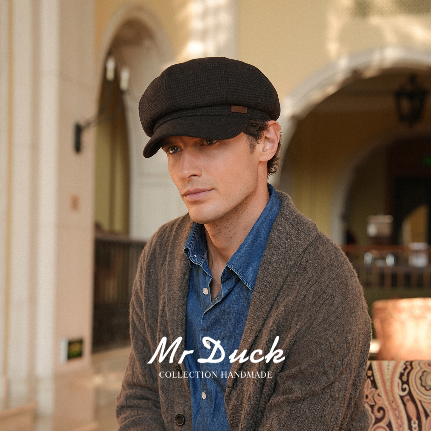 mrduck海德英伦复古八角报童帽