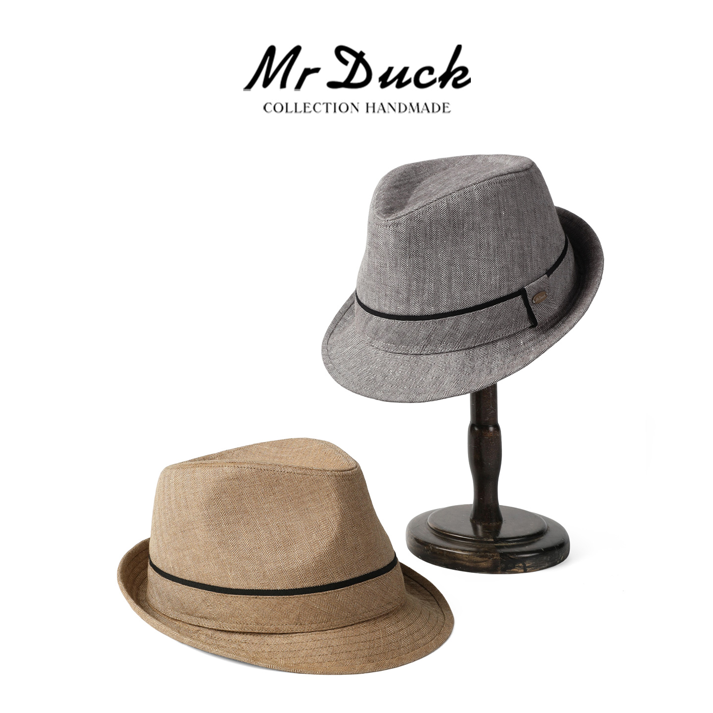 mrduck意大利奢品级亚麻礼帽男