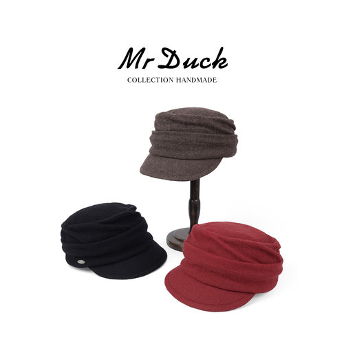 mrduck2026新款褶皱平顶马术帽女