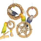 新品 鹦鹉手抓啃咬玩具藤编星星美国队长玄凤小太牡丹鸟笼配件 推荐