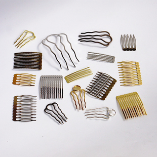 曲江流香 DIY发簪古风簪子手工发饰材料铁质纯铜五齿插梳发梳主体