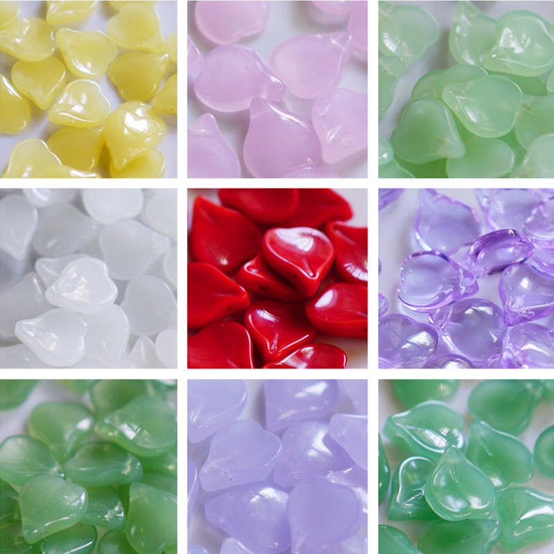 10粒曲江流香 diy手工发簪古风配饰材料15mm玻璃仿玉捷克樱花花瓣