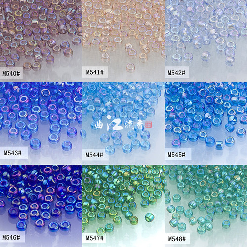 diy流苏日本透明炫彩小米珠发簪