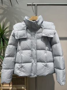 阿琅倚95绒86170羽绒服女韩版小个子泡芙龟背连帽95白鸭绒外套