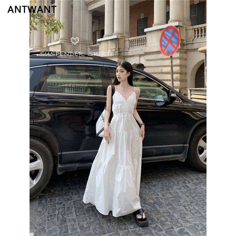 ANTWNAT法式白色仙女吊带裙子海边度假连衣裙女显瘦夏季气质长裙属于什么档次？