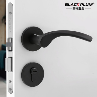 安静时尚 卧室卫生间通用型木门锁 简约 静音卧室房门锁 黑梅门锁