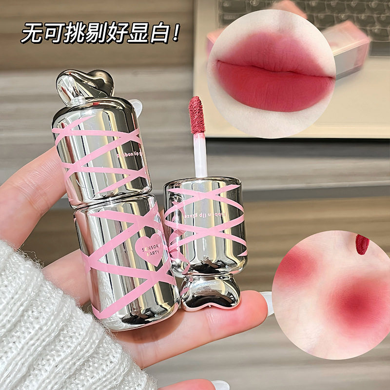 唇泥2025热卖裸色系低饱和豆沙色雾面学生党唇釉不掉色口红灰粉色