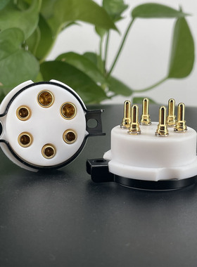 EIZZ特氟龙WE310A管座6脚铜镀金特富龙插座58,10米12C,7米12C用