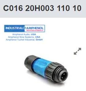 C016 20H00311010 标准环形连接器 3+PE MALE STRT BLUE SCW SILV