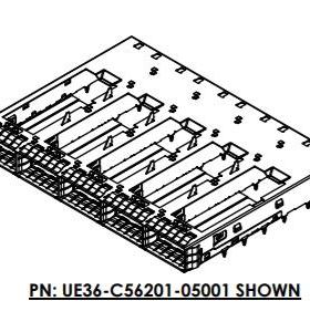 UE36C5620105001 1x5 QSFP-DD cage assembly with one rear pin,