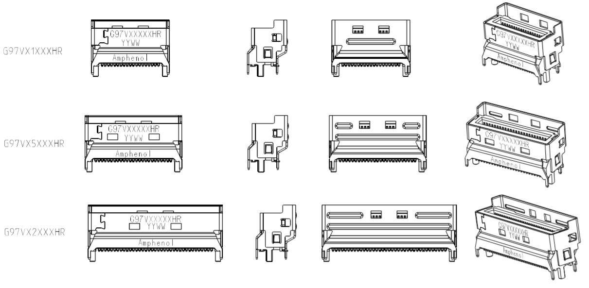 G97V22232HR Mini Cool Edge IO(MCIO), SFF-TA-1016, PCIe Gen 5
