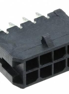 0430450812 线对板 Micro-Fit 3.0 通孔8P 公插针 黑 纽结引脚8A