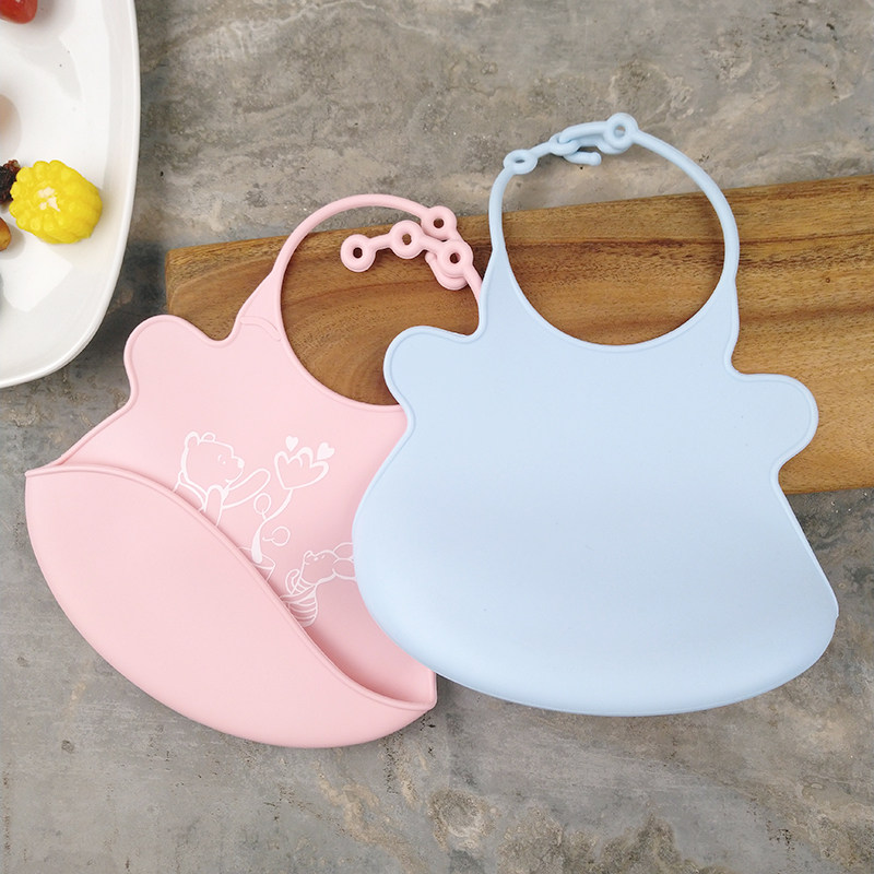 食品级硅胶儿童围兜吃饭防掉超软无气味口水围嘴可调脖子大小