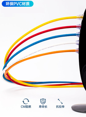 穿管CAT6六类网络超细LSZH 28AWG千兆网线极细彩色成品机房跳线