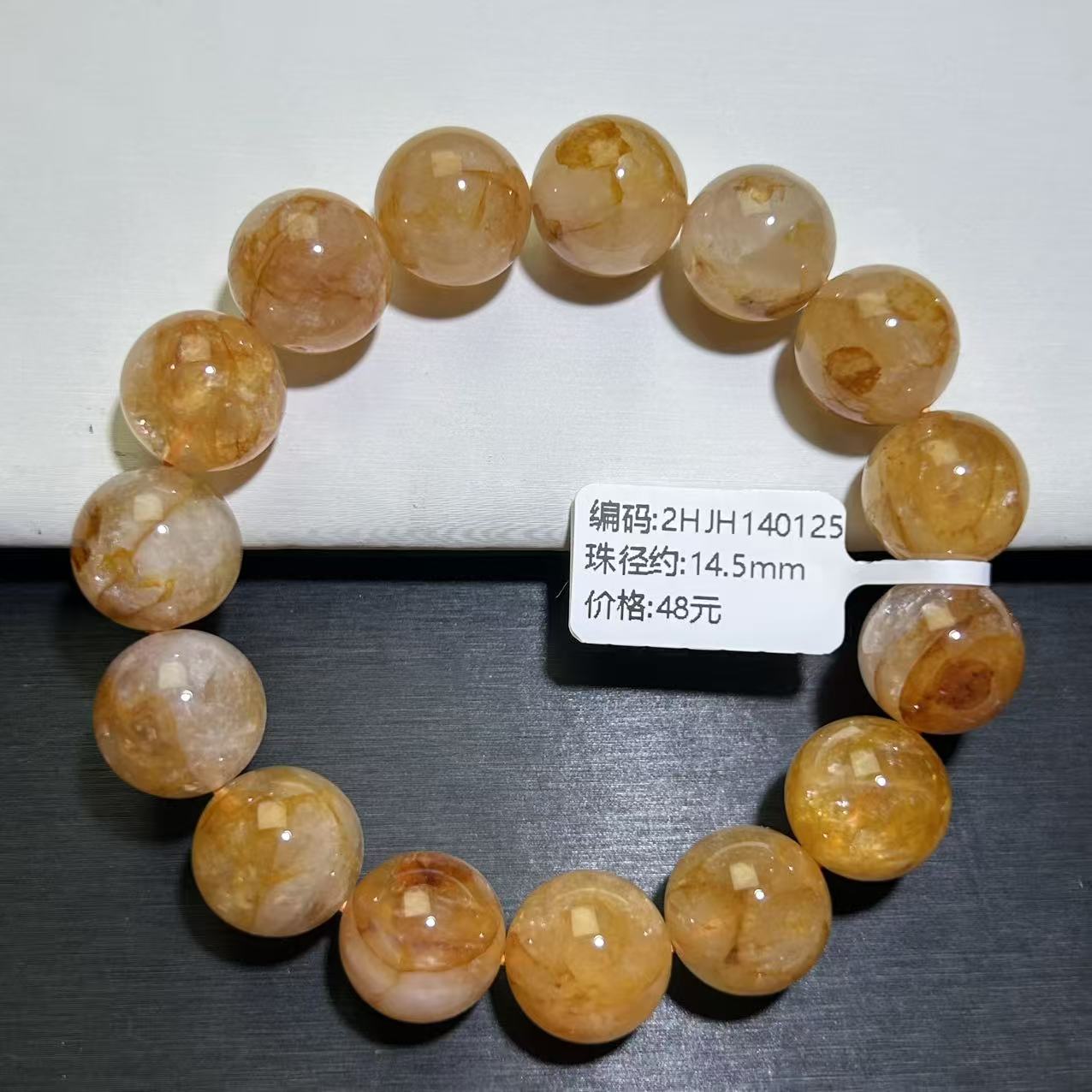 天然黄胶花手串水晶手链百搭男女手饰/手串