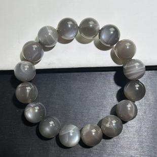 黑银月光手串单圈咖啡月光石长石月光手链百搭链珠