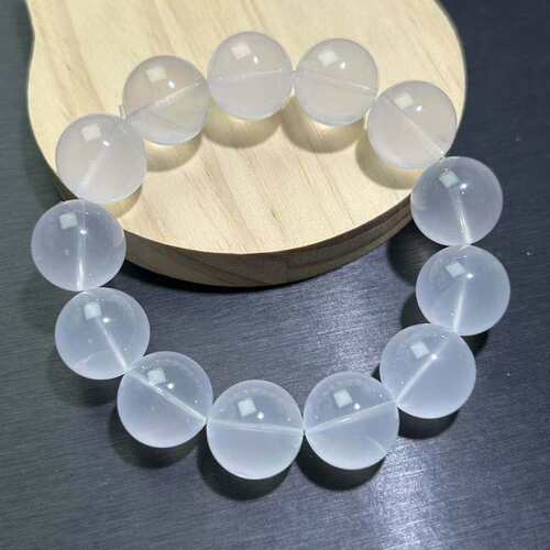奶白水晶手串奶白色手链天然水晶百搭白水晶白阿塞白幽灵水晶珠串