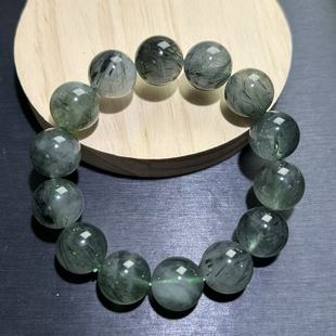 天然绿发晶手串绿兔毛手链绿水晶百搭绿阿塞绿幽灵水晶手串