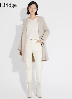 Mind Bridge秋冬女式毛呢系带纯色简约百搭外套少量MUCA720E-2980