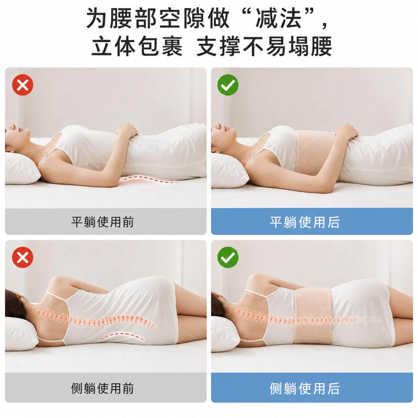 平躺床上腰间盘不保暖枕专用睡觉腰带垫保护支撑腰椎累托护腰