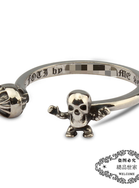 骷髅纯银开口戒指华晨宇同款
