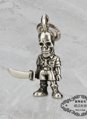 骷髅项链纯银吊坠网红同款