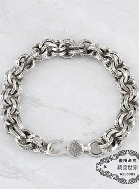 纯银手链ROCKHEARTS可调节双层