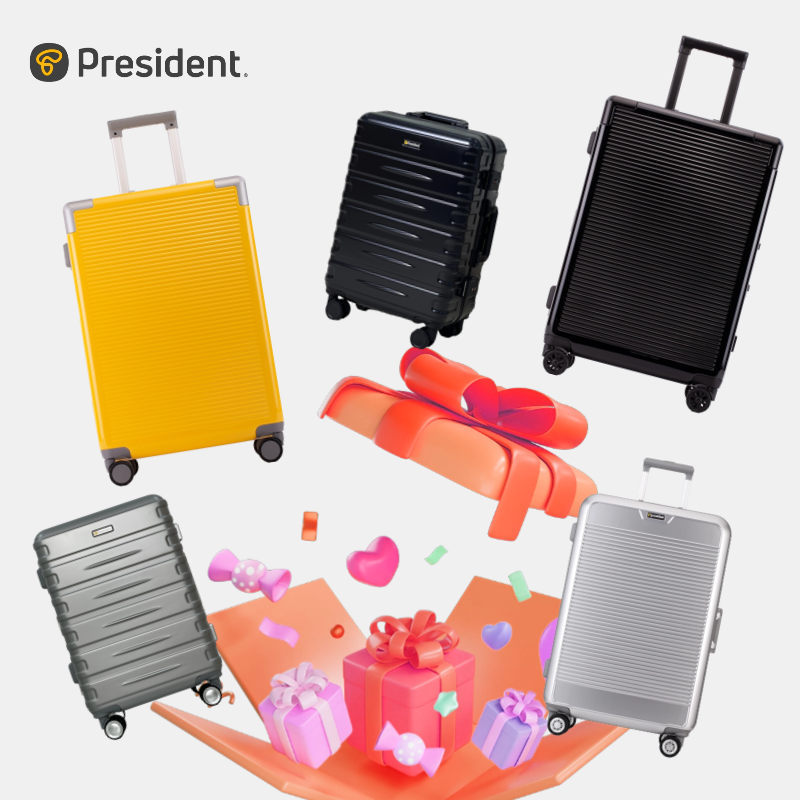 凌秀president行李箱盲盒福袋20寸铝框拉杆箱登机箱24大容量箱子