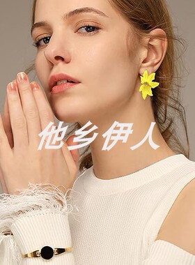 美国代购优雅大金属花朵吊坠耳坠