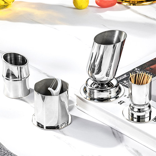 不锈钢牙签筒盅高颜值